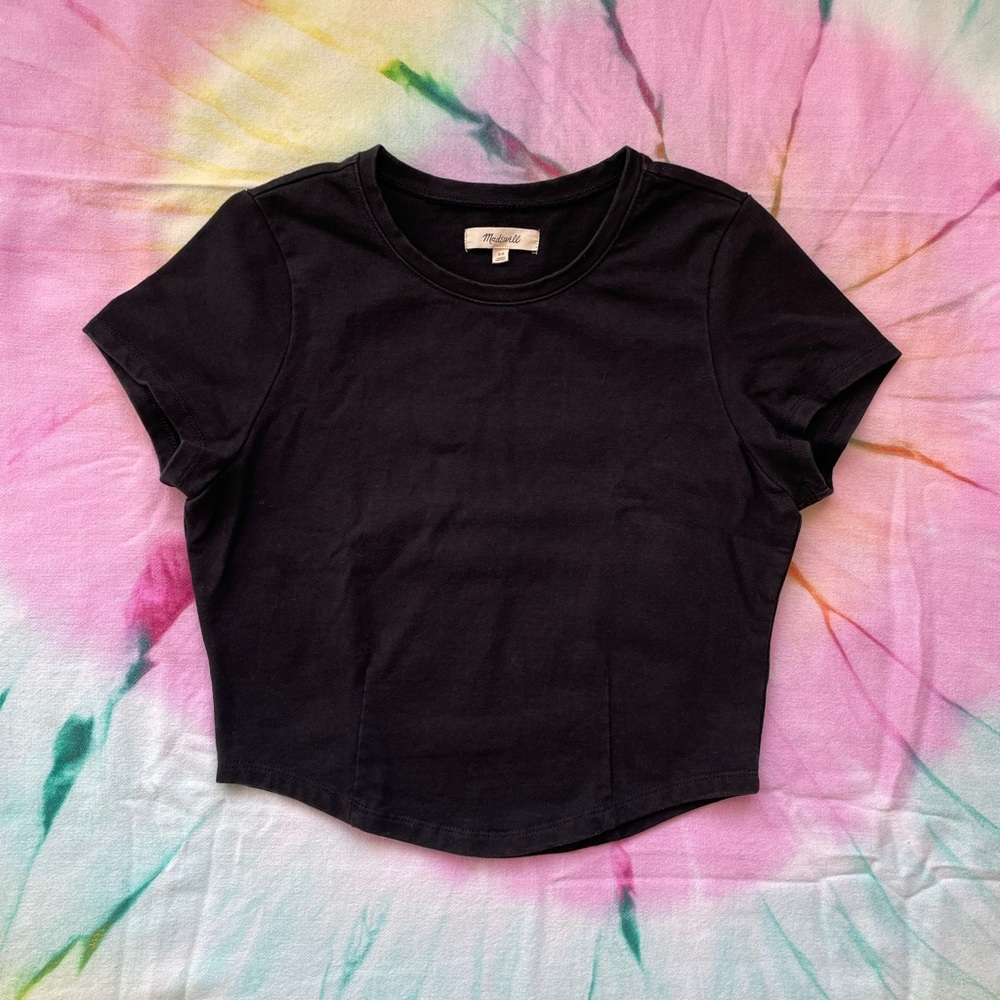 Madewell Heavyweight Jersey Crewneck Tee - True Black | Size XS